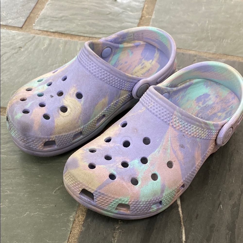 Marbled Kids Clogs in Purple/Multicolor